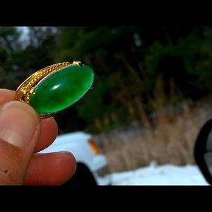 Vintage Natural Green jadeite Pendant
